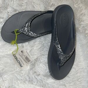 Oofos Oolala limited Slate Prosecco Pop Recovery Sandals Flip Flop